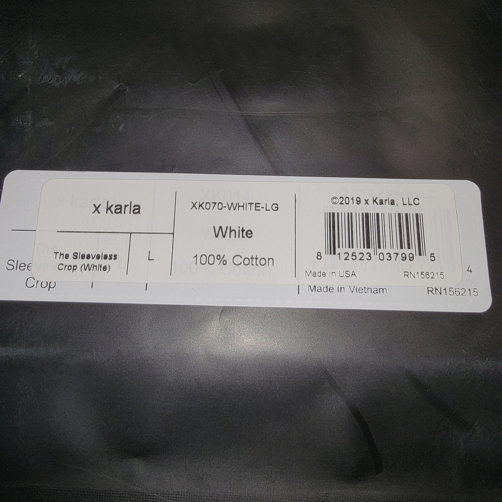NWT X Karla White Sleeveless Crop Top - Picture 2 of 3